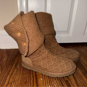 UGG lattice carry knit boots tan
